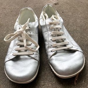 Minimalist silver sneakers